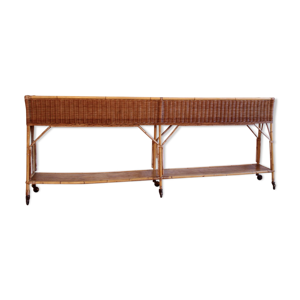 Jardinière double en - rotin osier