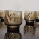 Set of 6 vintage Arcopal glasses in smoked glass country décor "ear of wheat"