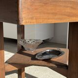 Small glass dish with vintage diamond points, a sparkle.