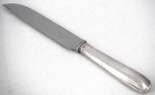Cardeilhac, Christofle, 12 cheese knives, dessert, Minerva silver, Uniplat.