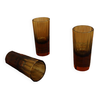 Three vintage shot glasses