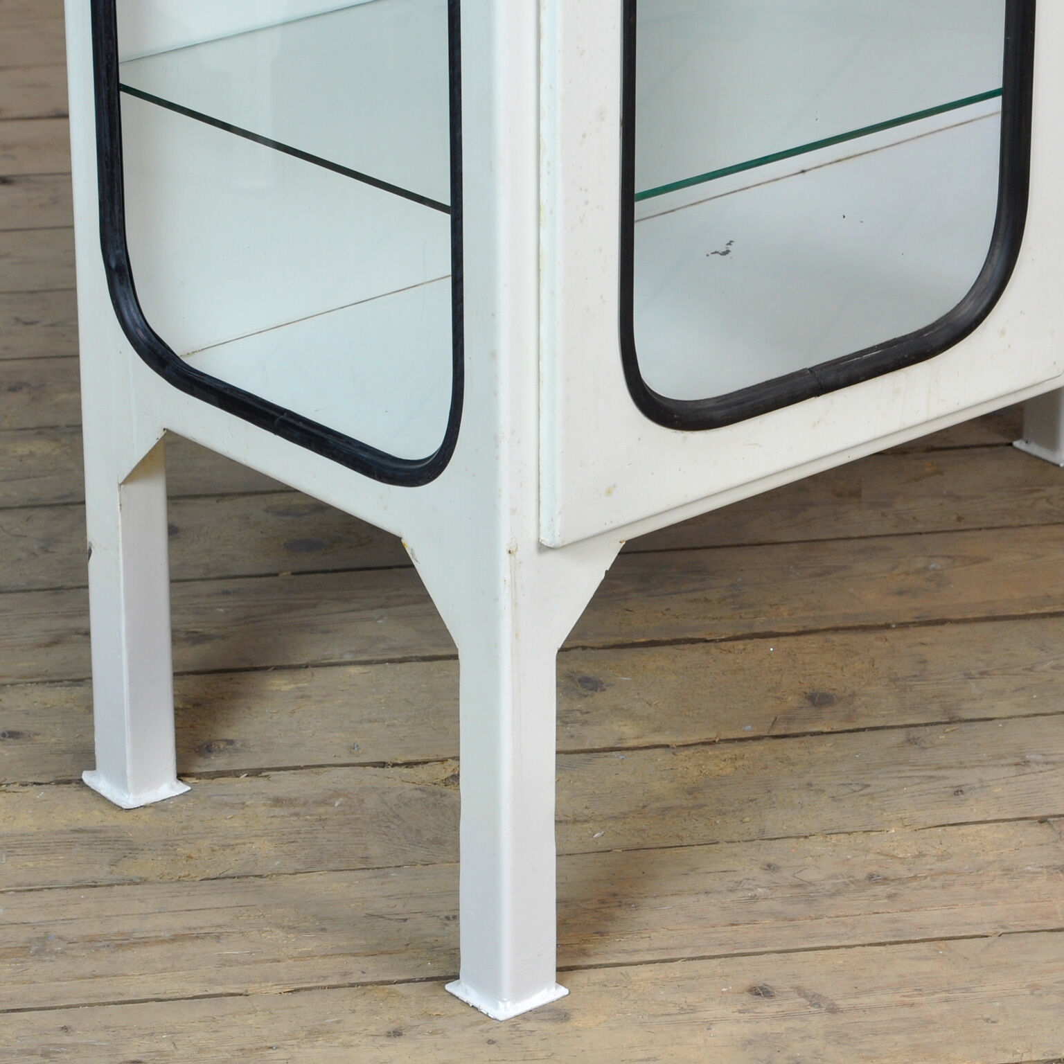 Vintage Glass & Iron Medical Cabinet, 1970s