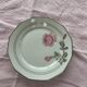 6 dessert plates in white porcelain with art deco rose pattern