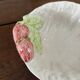 Vintage hollow dish and its 6 strawberry slip bowls