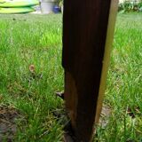 Ancient chestnut bench with armrests, late 19th century