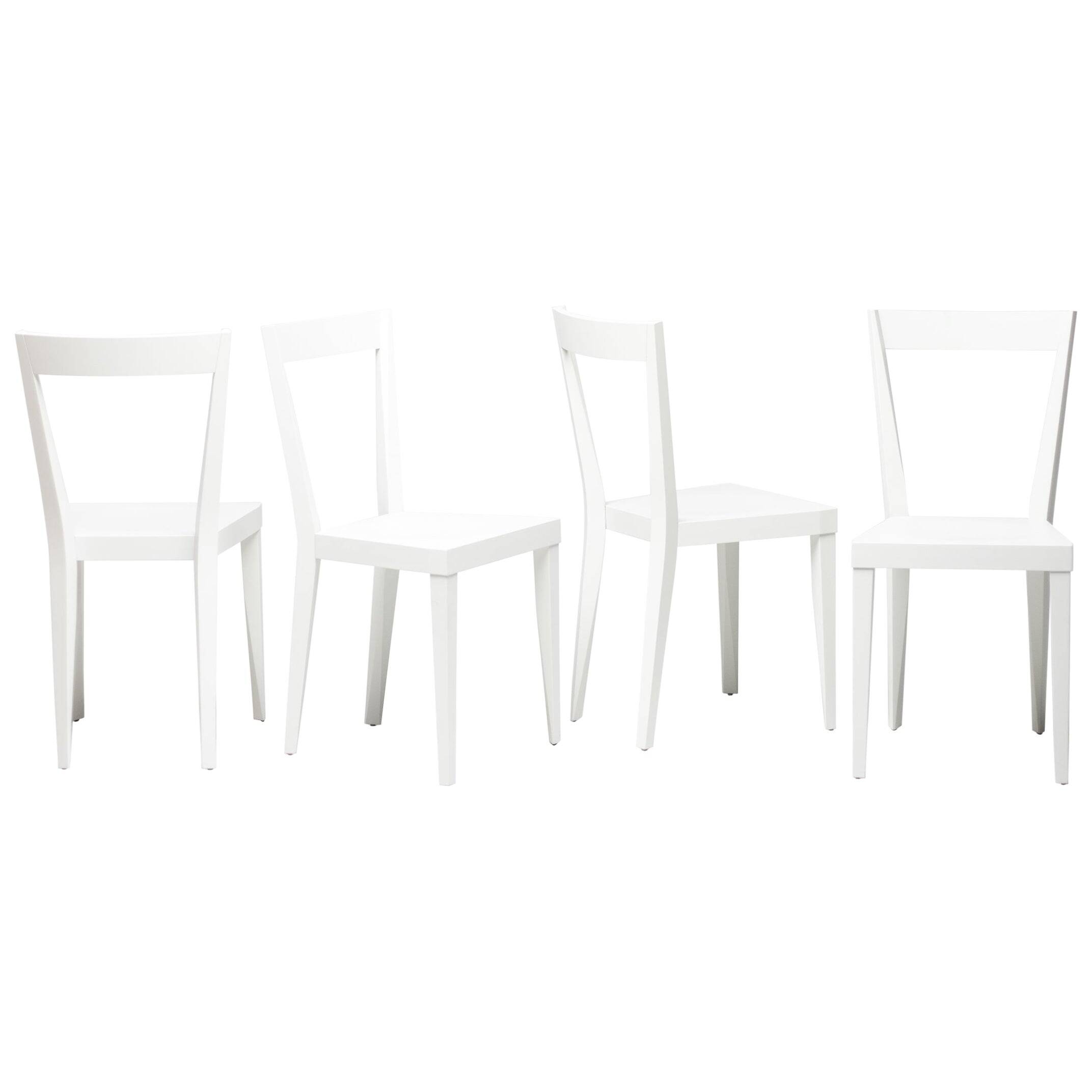 Lot de quatre chaises livia blanches, Gio Ponti