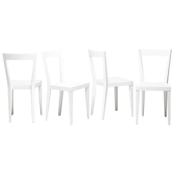 Lot de quatre chaises livia blanches, Gio Ponti