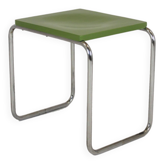 Restored Bauhaus Chromed Tubular Steel Stool from Slezak, 1930s