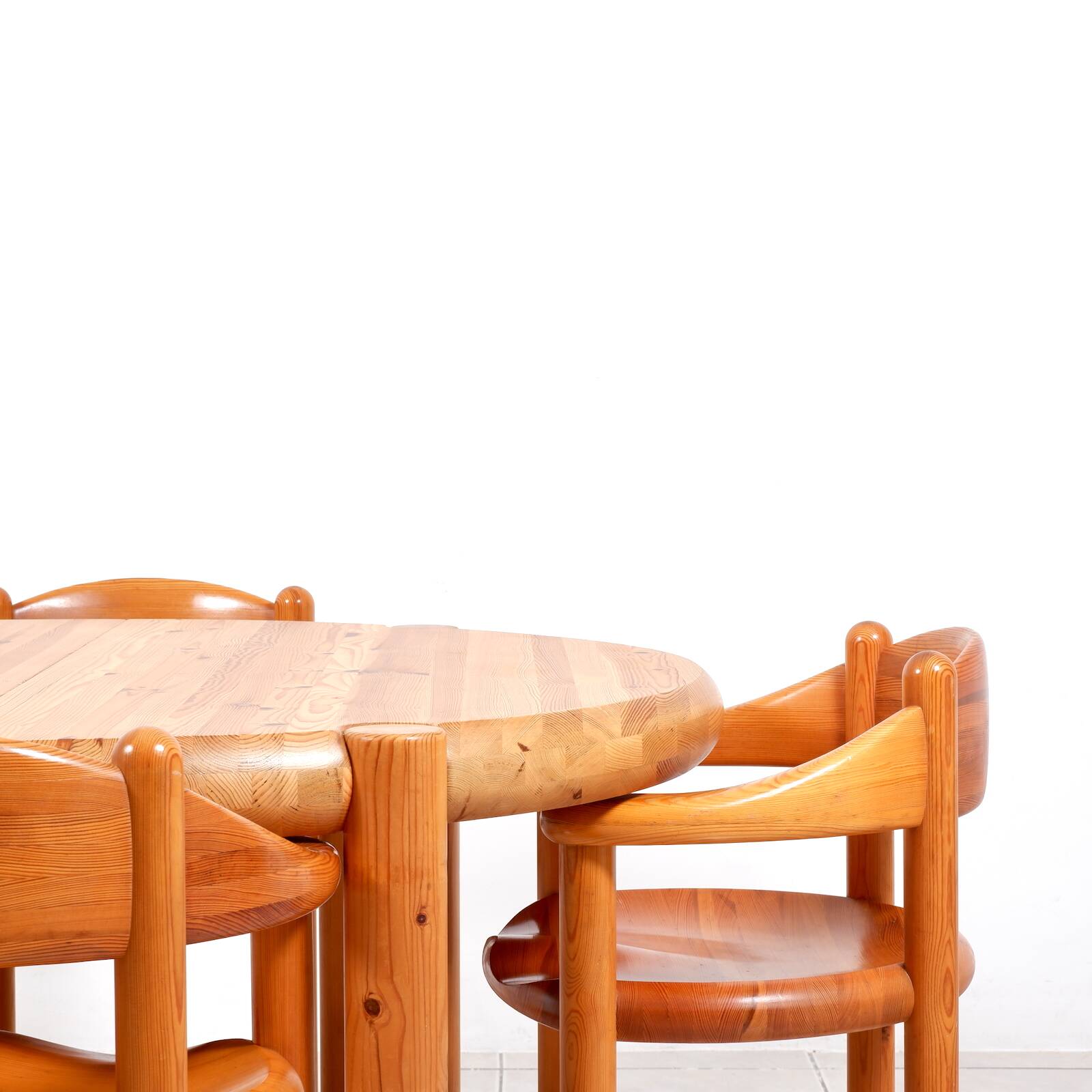 Set of 6 solid pinewood armchairs by Rainer Daumiller for Hirtshals Sawmill
