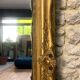 Antique Empire period mirror 165.5cm gilded with gold leaf
