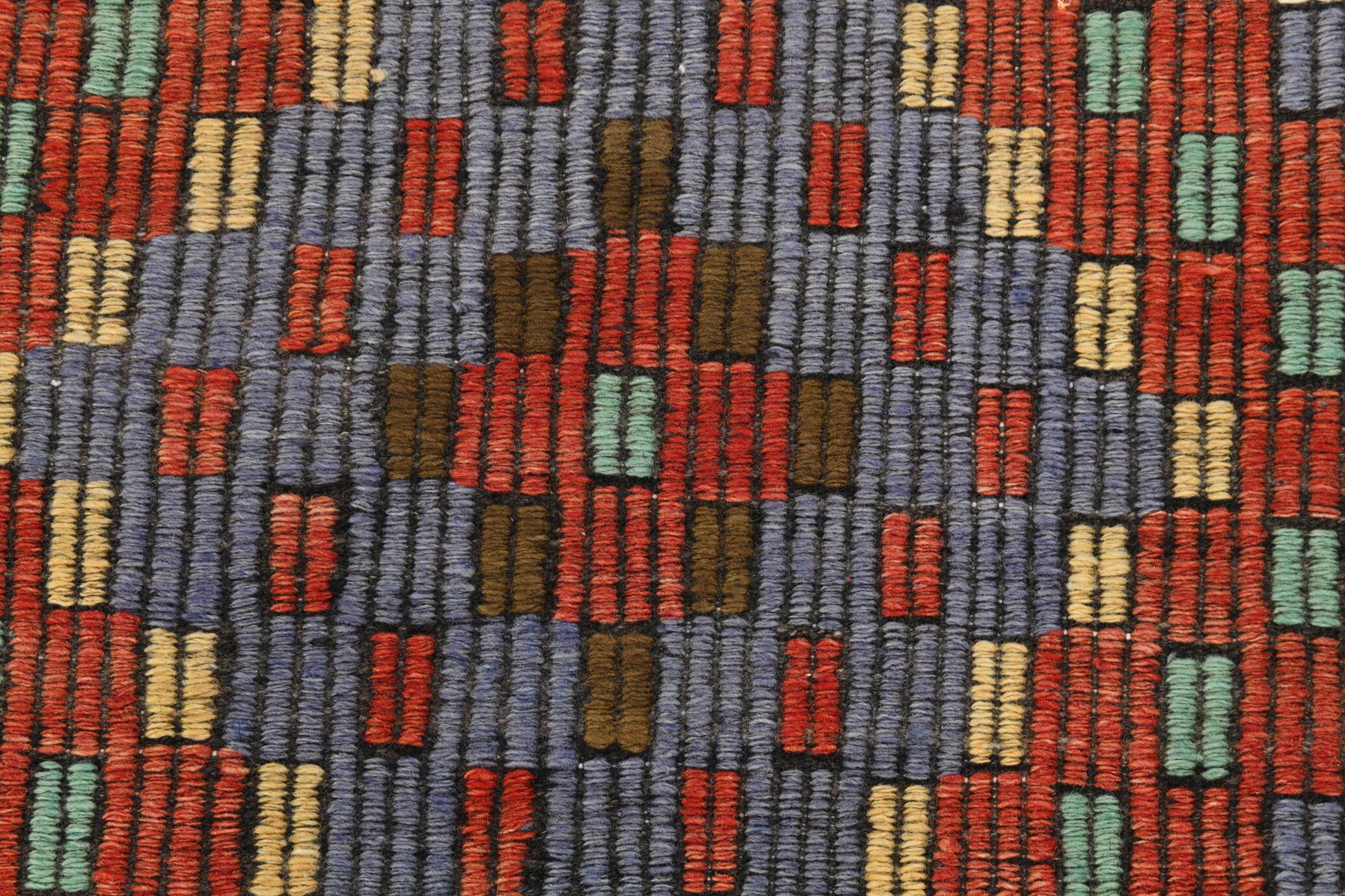 6x11 Mulicolor Living Room Rug, Vintage Wool Kilim Rug, 187x339Cm