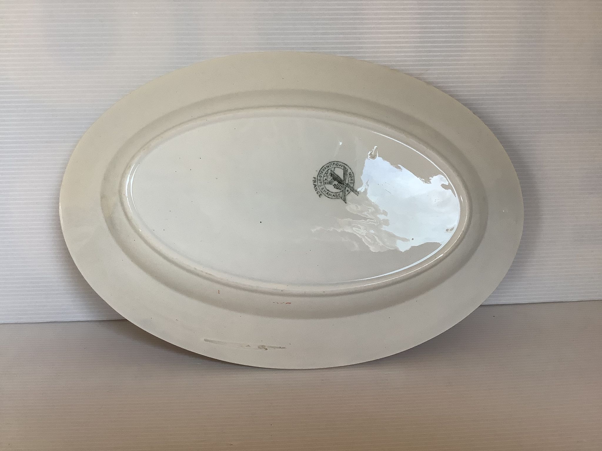 Orange flower earthenware dish from Moulin des Loups Hamage