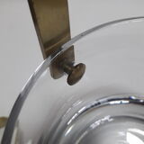 Ice bucket, ice cubes and its vintage pliers