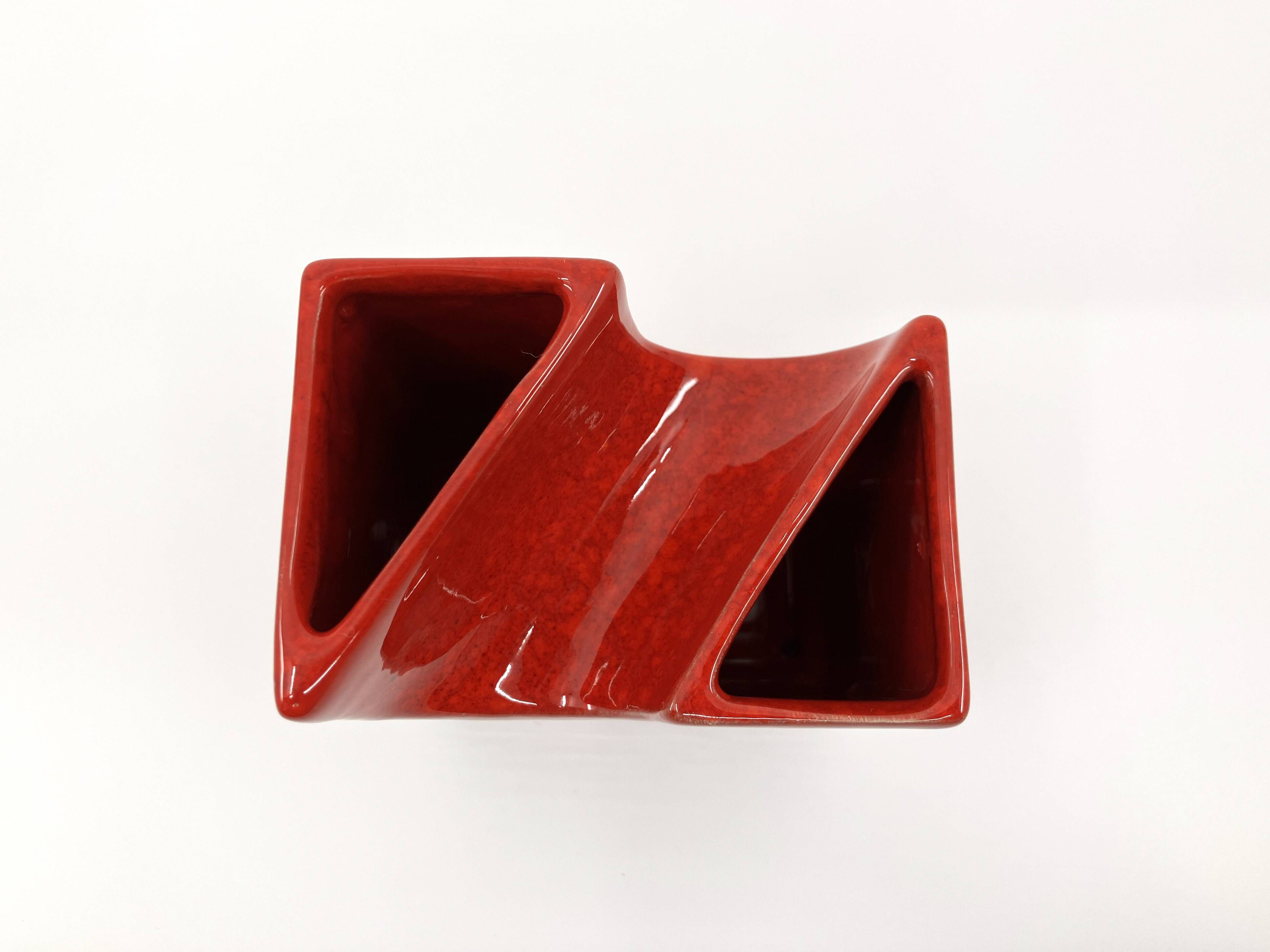 Vase with 2 necks by Roberto Rigon for Bertoncello • Italy • Circa 1970