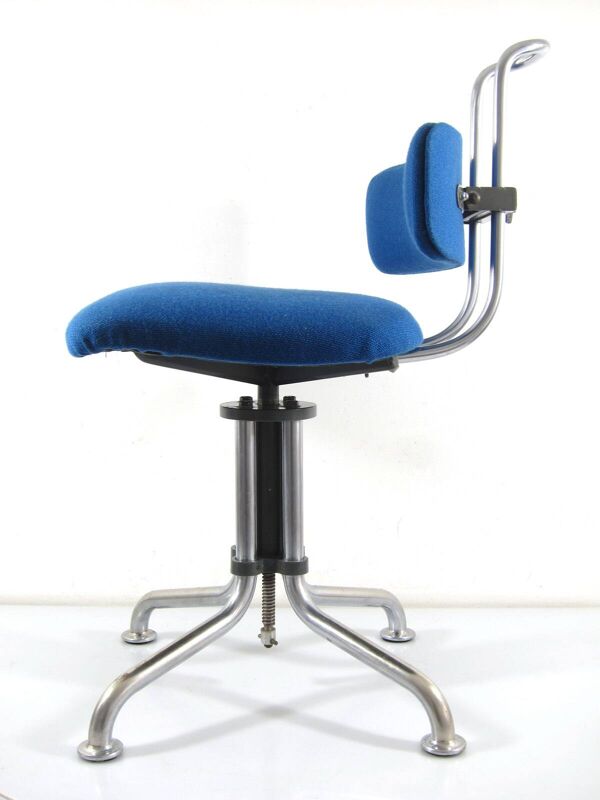 Chaise de bureau Gispen vintage bleue des années 1930