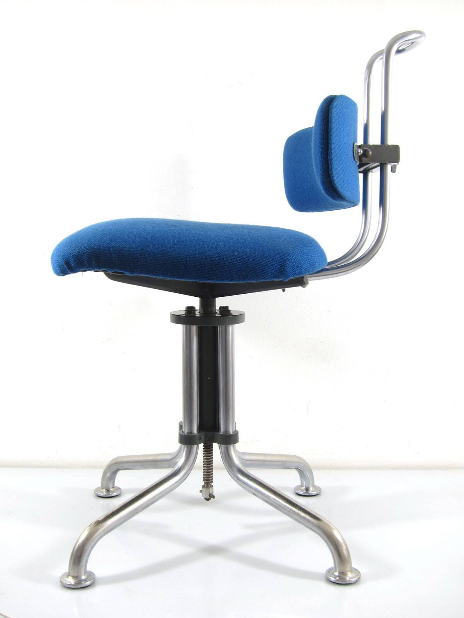 Chaise de bureau Gispen vintage bleue des années 1930