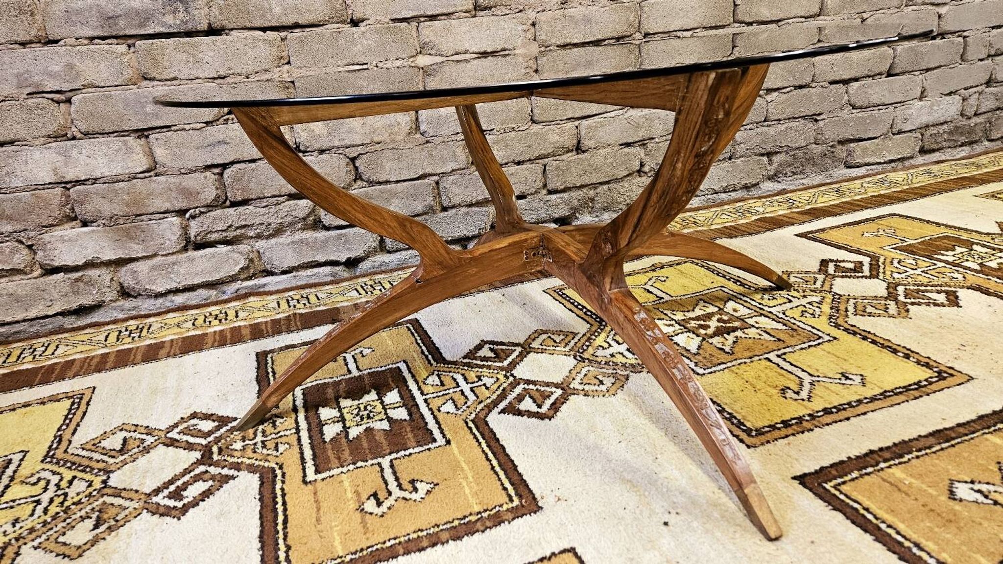 1960s vintage spider leg coffee table