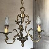 Ensemble de 2 lustres anciens en laiton massif