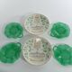 Swedish Grace Plates with Ulriksdal Palace in Yellow and Green by Gefle 1951