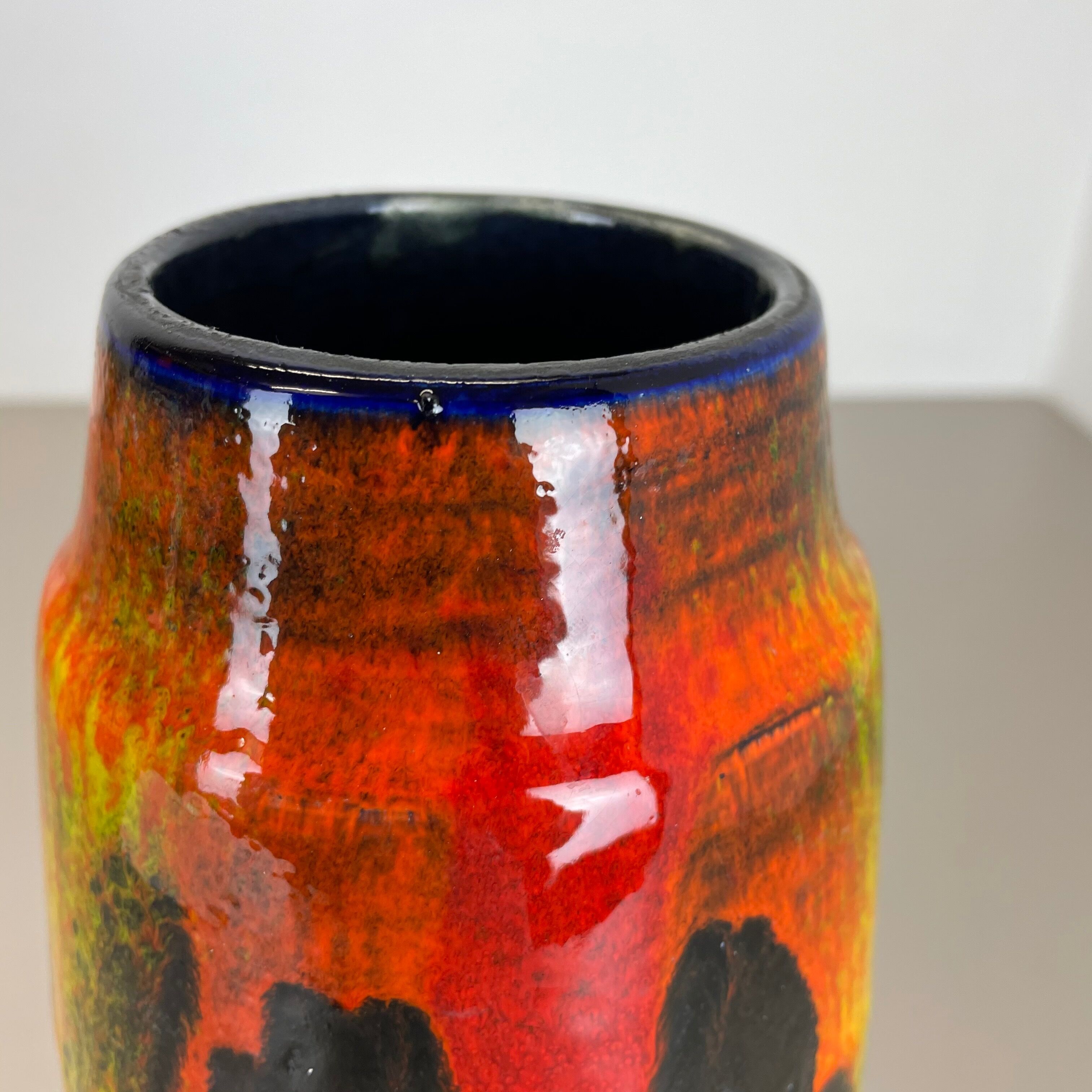 R fat lava multi-color vase scheurich, germany wgp, 1970s