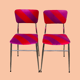 Duo de chaises patchwork rouge/violet