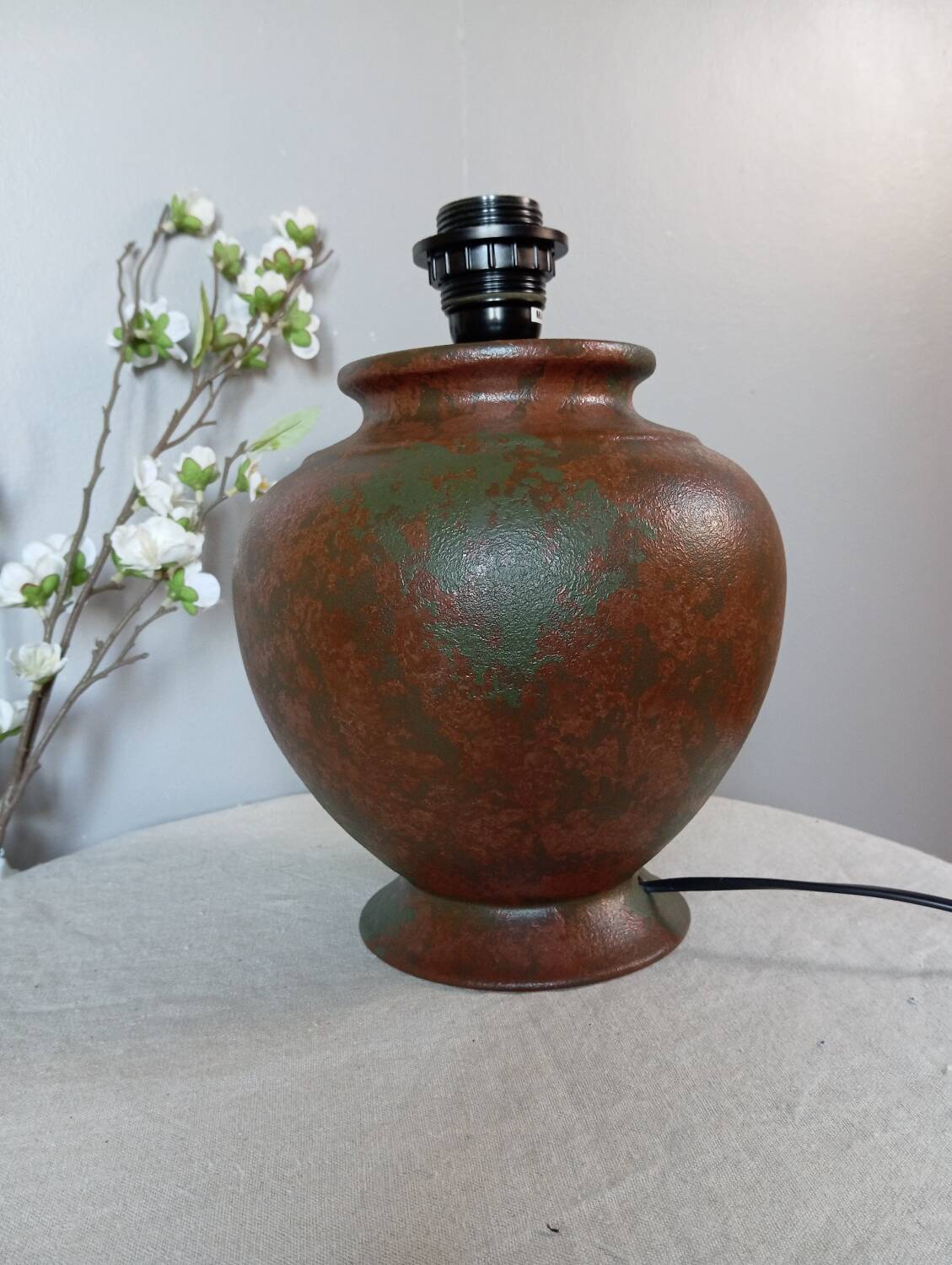 Vintage, aged copper metal lamp base