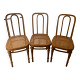 Set of three Jacob & Josef Kohn caned chairs