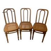 Set of three caned chairs by Jacob & Josef Kohn.