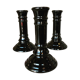 Trio de bougeoirs en porcelaine noire