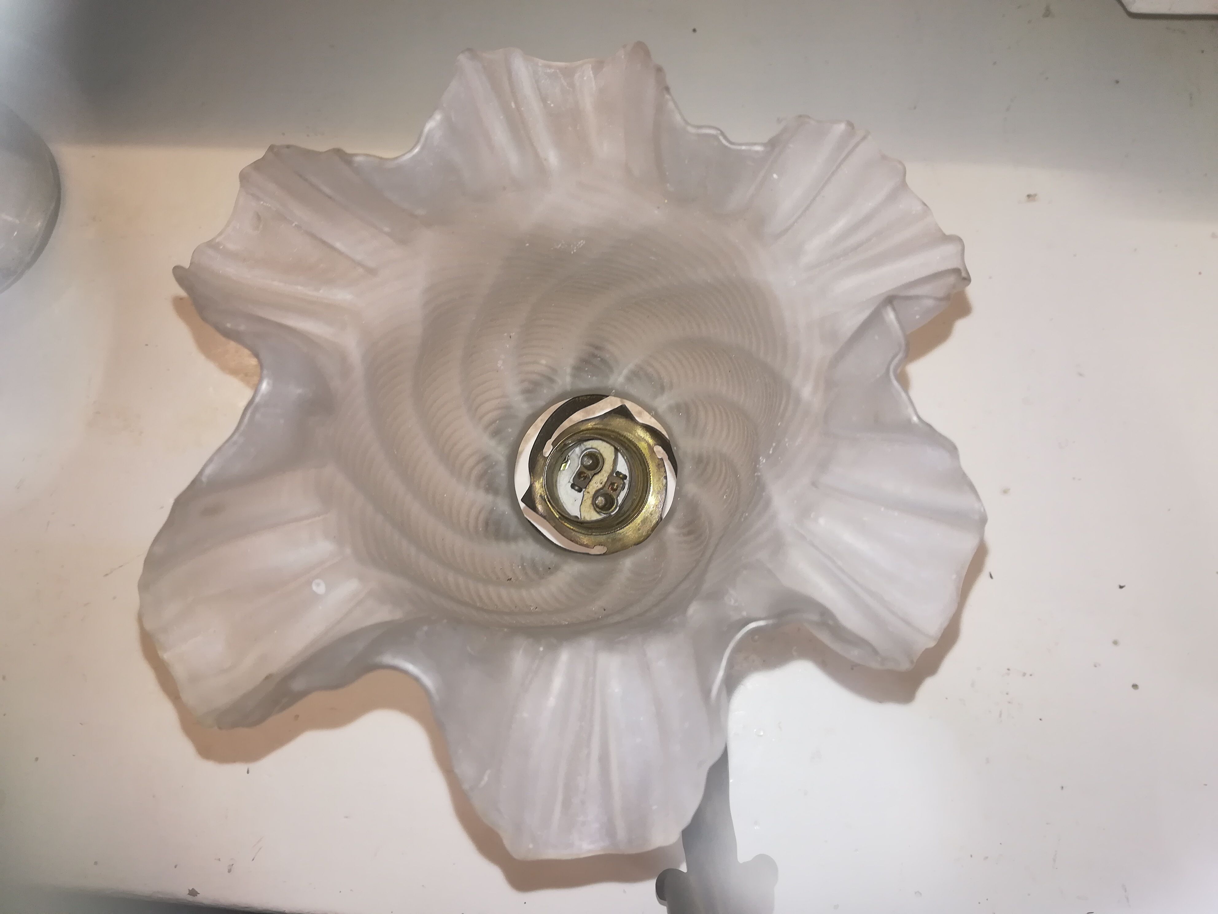 Old wall lamp glass and brass