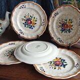 5 flat earthenware plates from Longchamp - Mistral