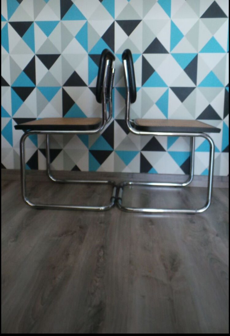 Lot of two chairs Marcel breuer b32 vintage made in Italy