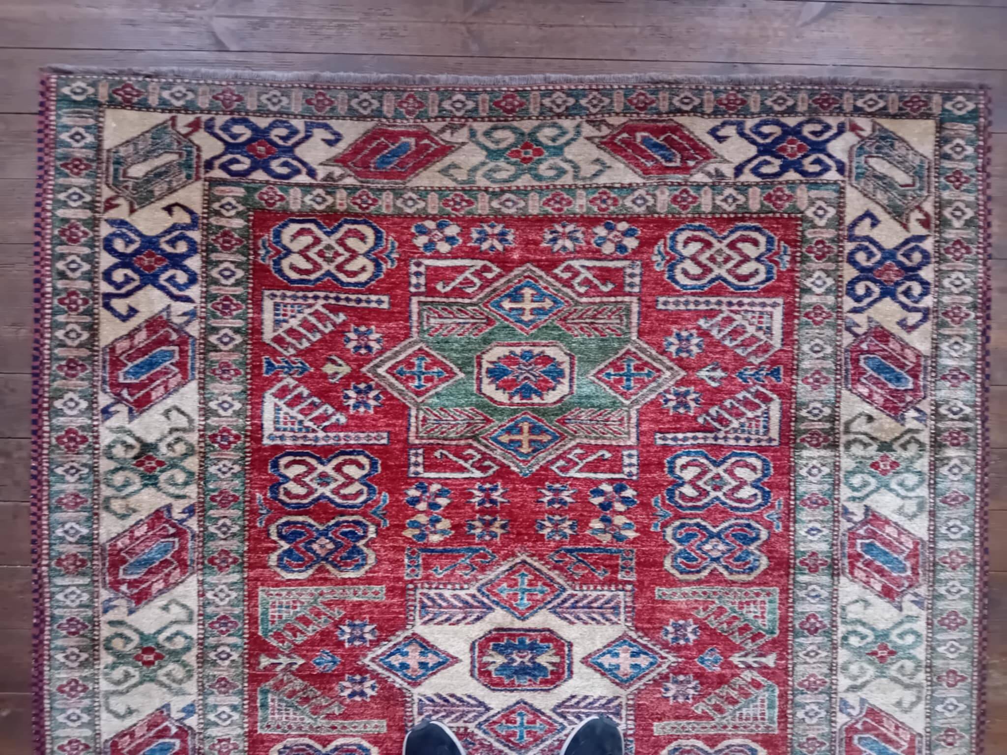 Handmade Pakistani Kazak Rug 200x173cm