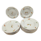 24-piece service Digoin & Sarreguemines Model "Nemours" Vintage