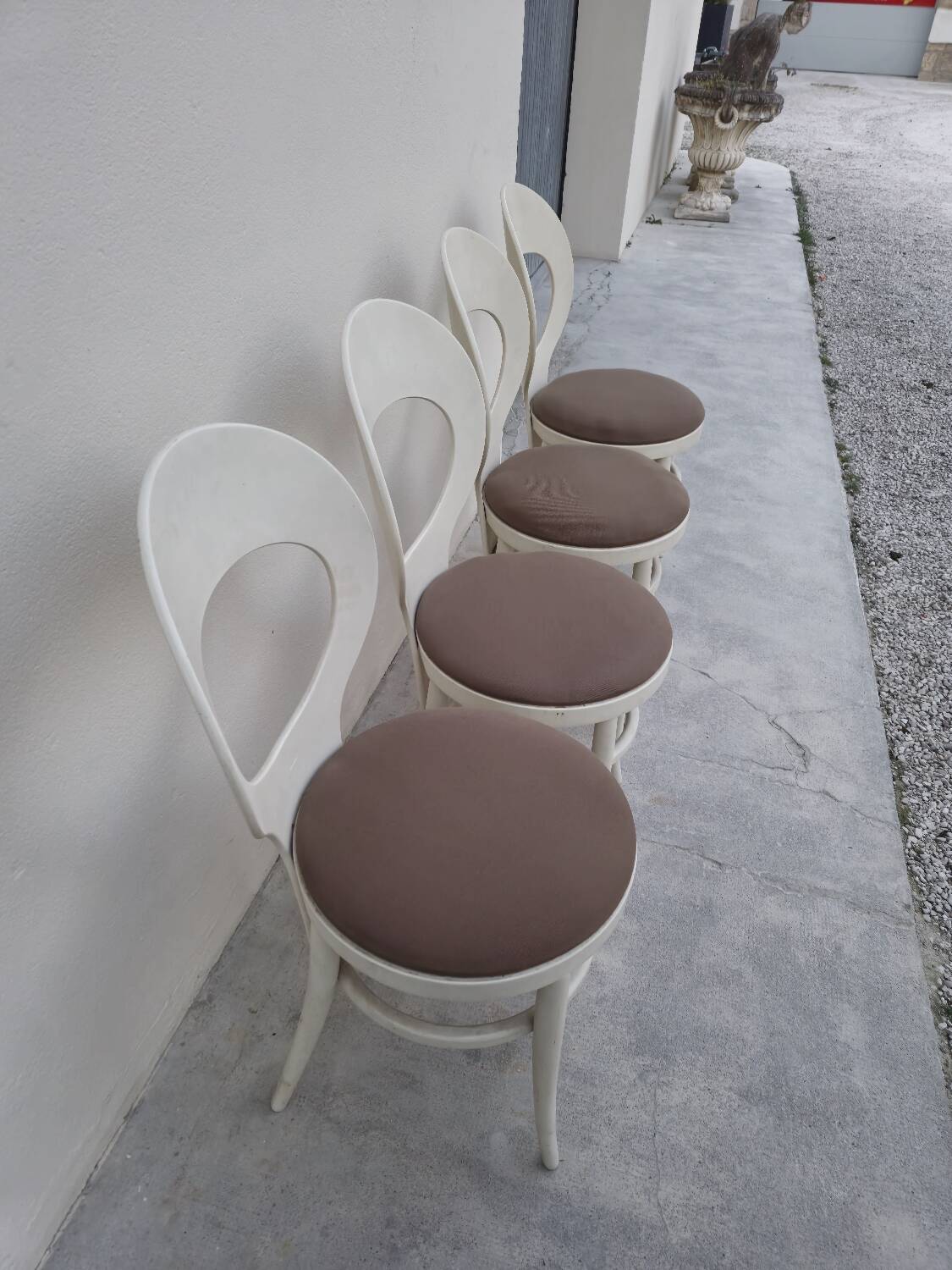 Set of 4 Baumann chairs, Mouette model, vintage 1950s