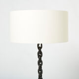 Foor lamp signed Jacques Vidal wrought iron dated 1967