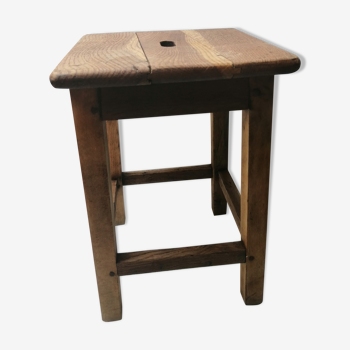 Old farm or workshop stool in oak