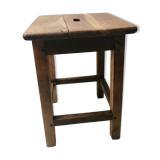 Old farm or workshop stool in oak