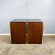 2 bedside tables/small chests of drawers in Campaign style, 1970s
