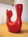 Red ceramic vase, italy 1970s