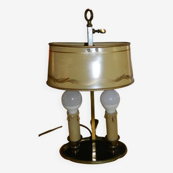 Bouillotte lamp in bronze with metal shade