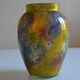 Vase signed "Laque Line" by Jean Noel Bouillet H: 16 cm