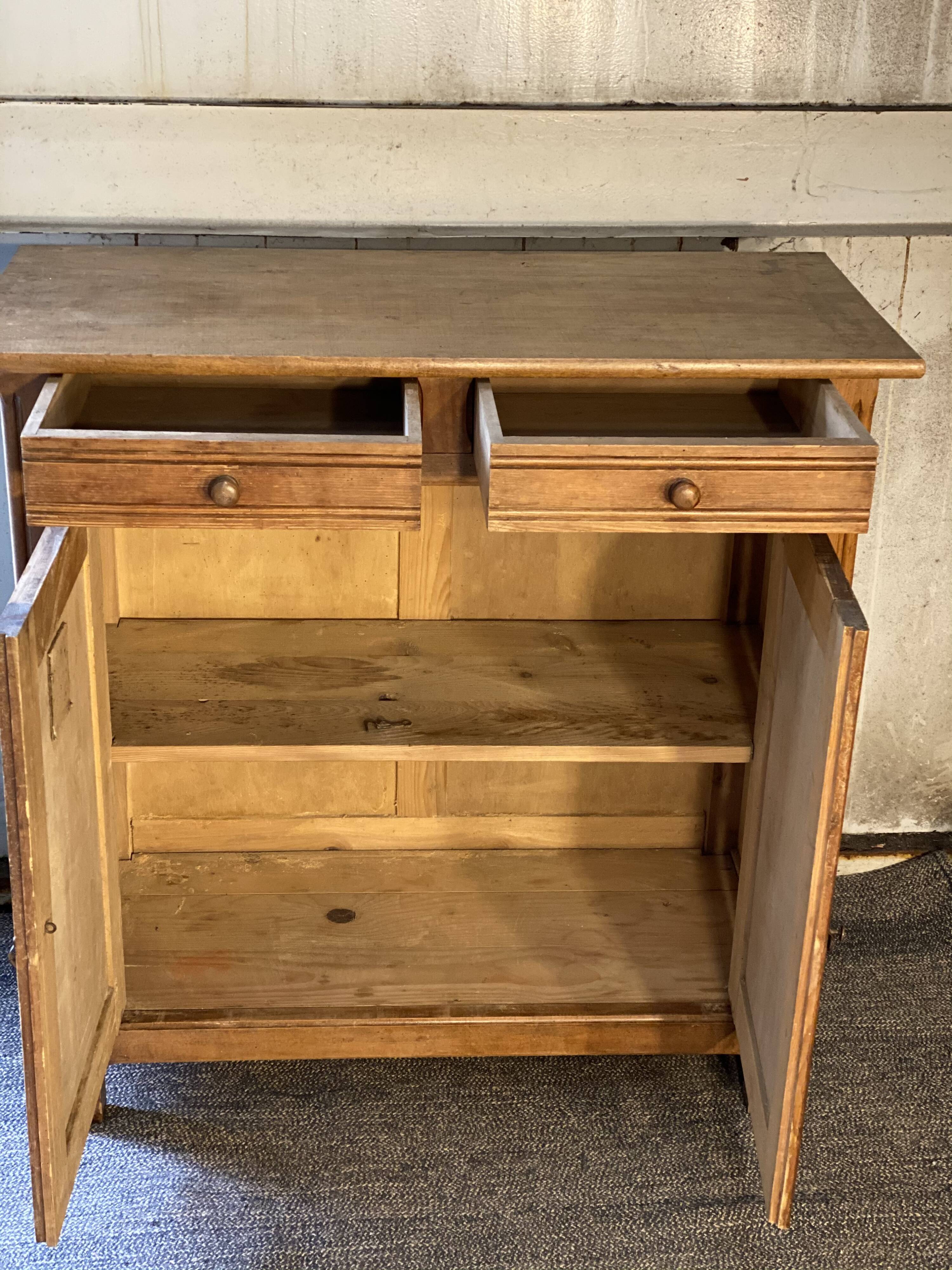 Old parisian raw wood side board