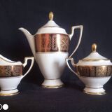 German Waldershof Bavaria porcelain coffee service, handmade decoration in 22 Carat gold