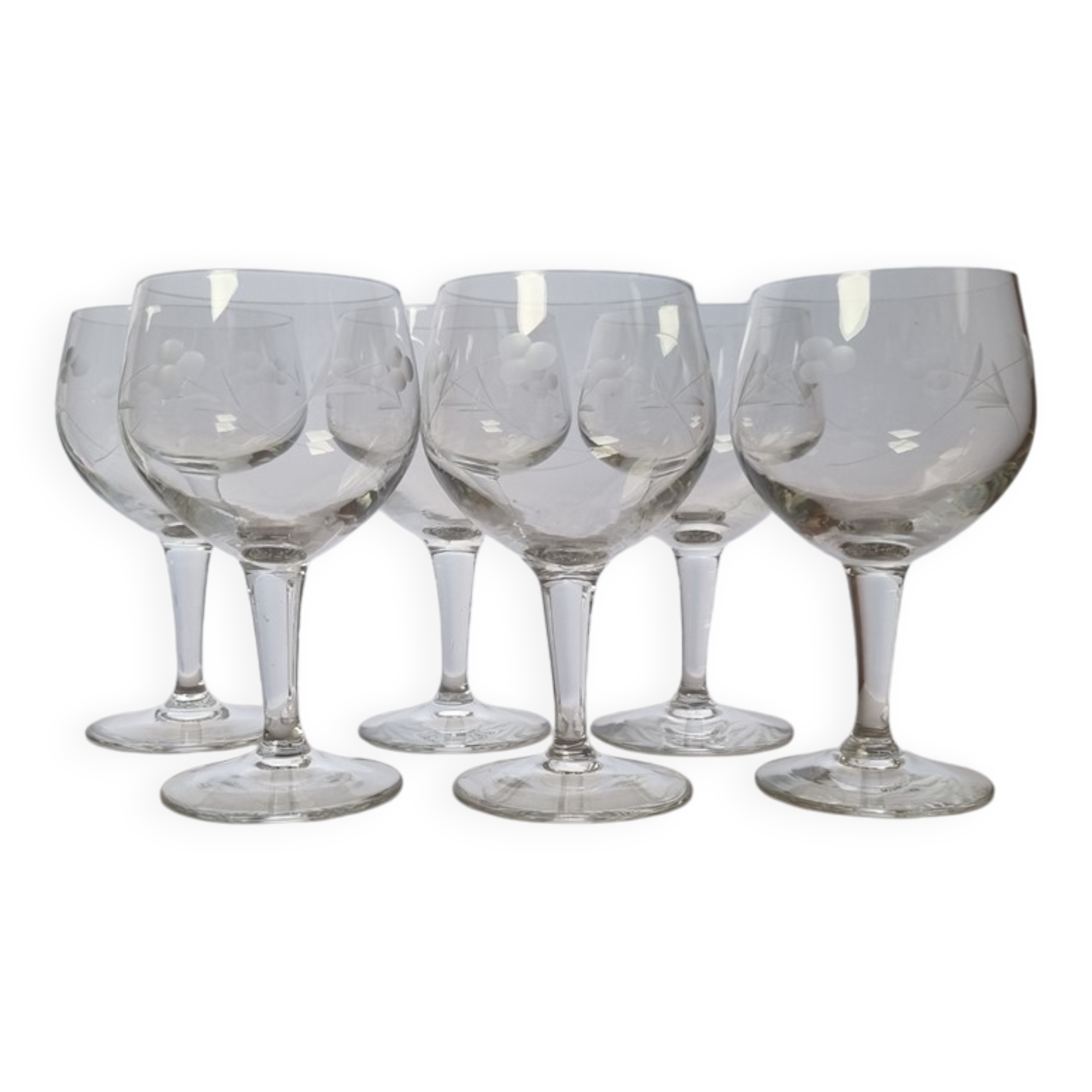 Set of 6 stemmed glasses