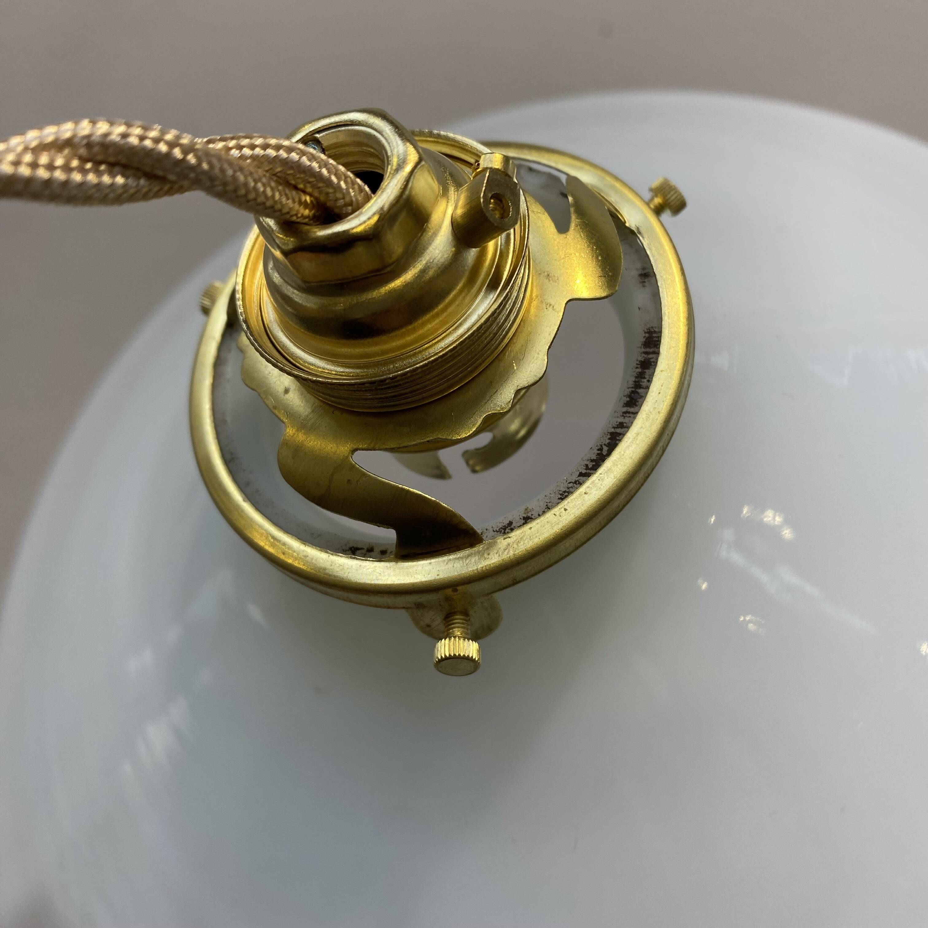 Vintage white opaline pendant light