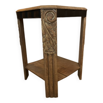 Gaspard wooden pedestal table in Art Deco style