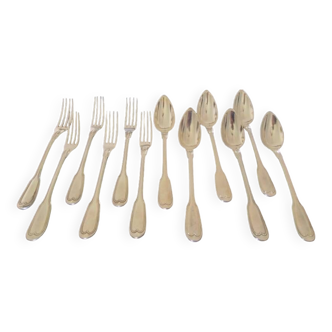 Master Goldsmith: Louis Loyer (1890-1913) - Series of 6 dessert cutlery in solid silver