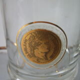 Set of 6 old bourbon whiskey glass 1970s décor Napoleon Veneta