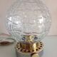 Structured glass globe lamp and metal-brass/ vintage 60s and 70s base